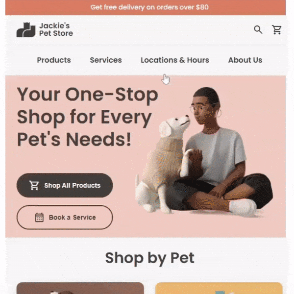 Creating a Responsive Pet Store Landing Page using HTML & CSS.gif
